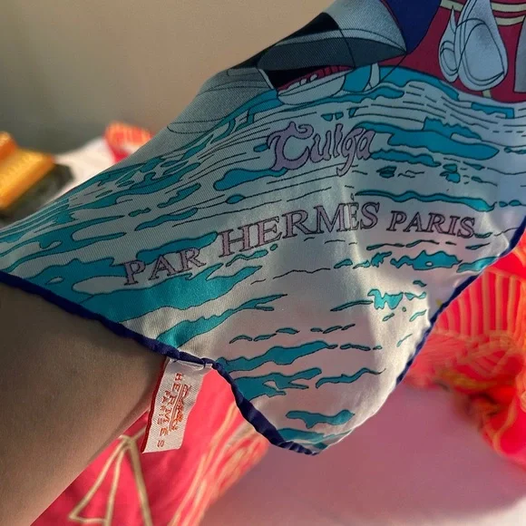 Hermès Paris Red Nautical Silk Scarf - Picture 11 of 11